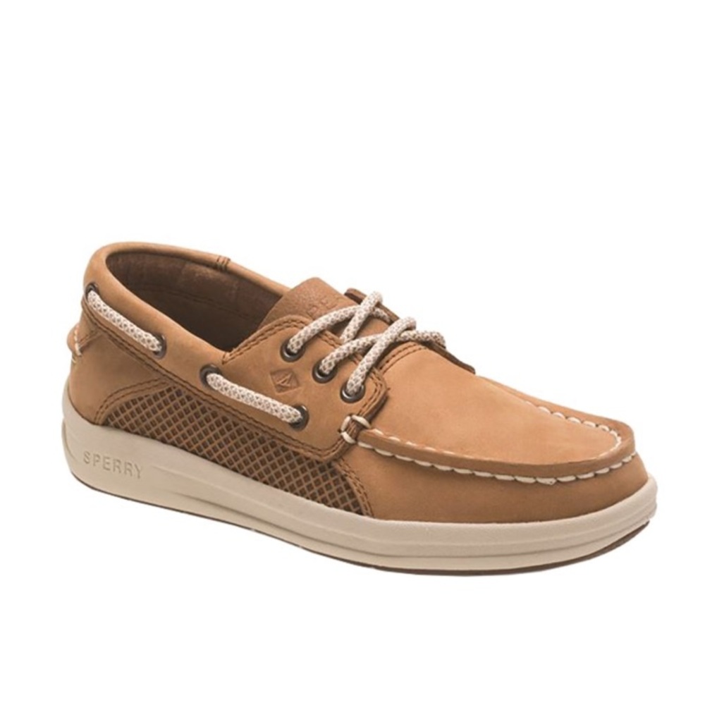 Sperry Kids Gamefish Boat Shoes Dark Tan Size 7W
